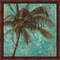 Palm on Turquoise I by Patricia Pinto 13" x 13" Framed Wall Art